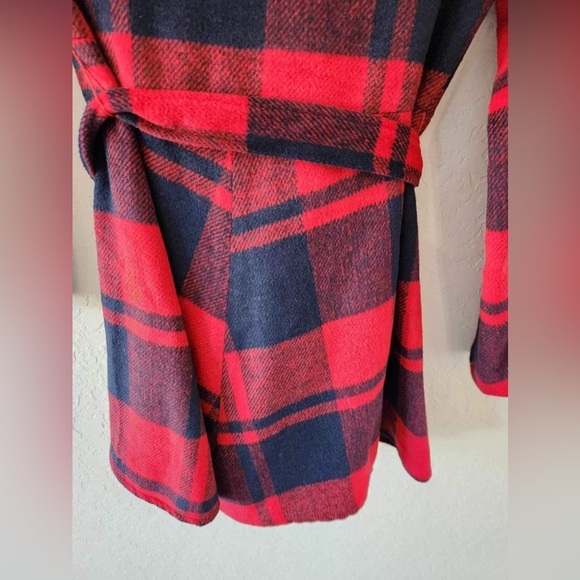 Favlux Red Buffalo Belted Cardigan Size Med - Picture 6 of 7